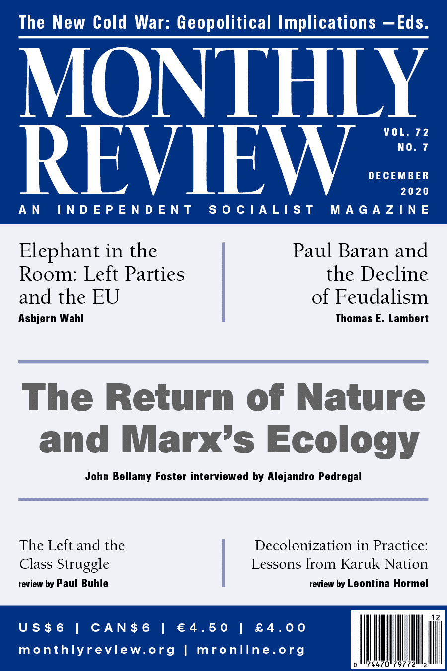 monthly review volume 72, number 7 (december 2020)